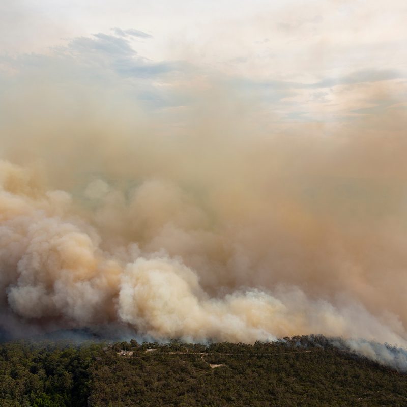 Aerial view of Australian Bushfires